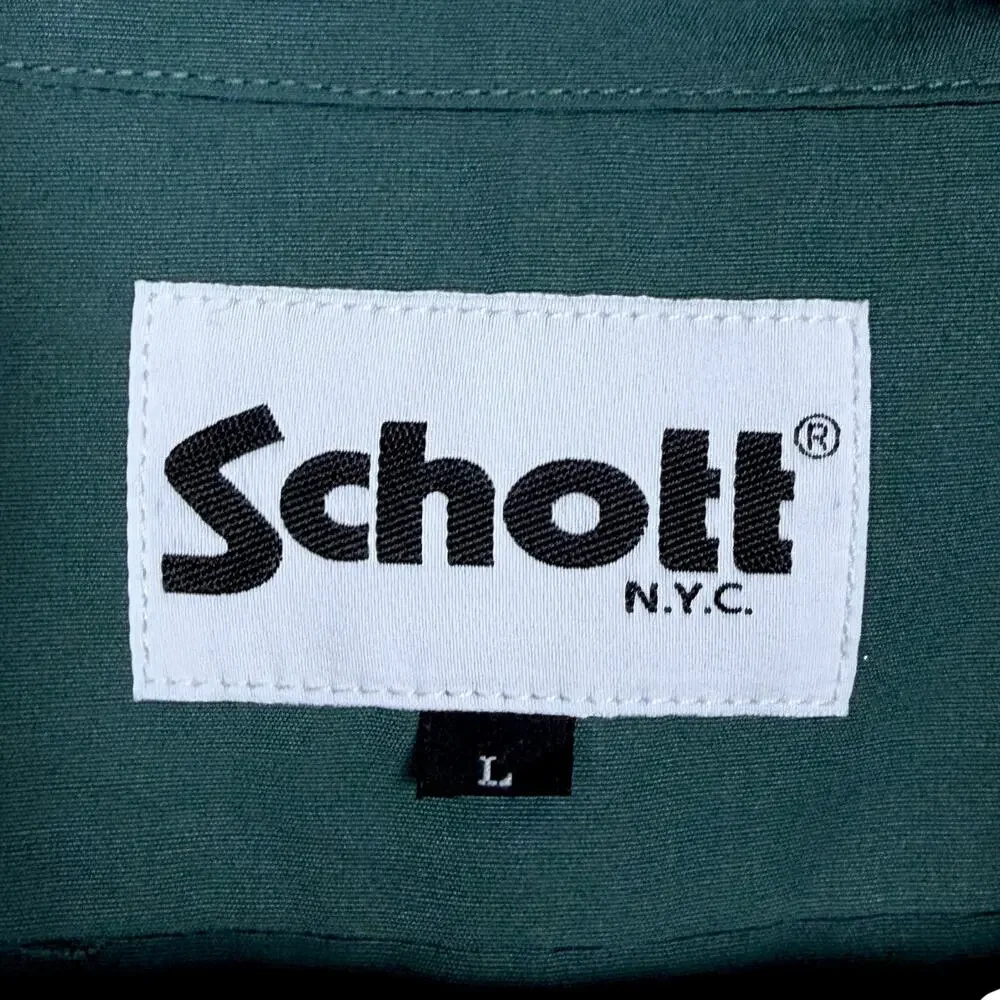 Schott Brothers NYC Long Sleeve Dark Green Embroidered Work Shirt Size L - Picture 9 of 10